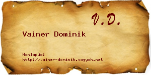 Vainer Dominik névjegykártya
